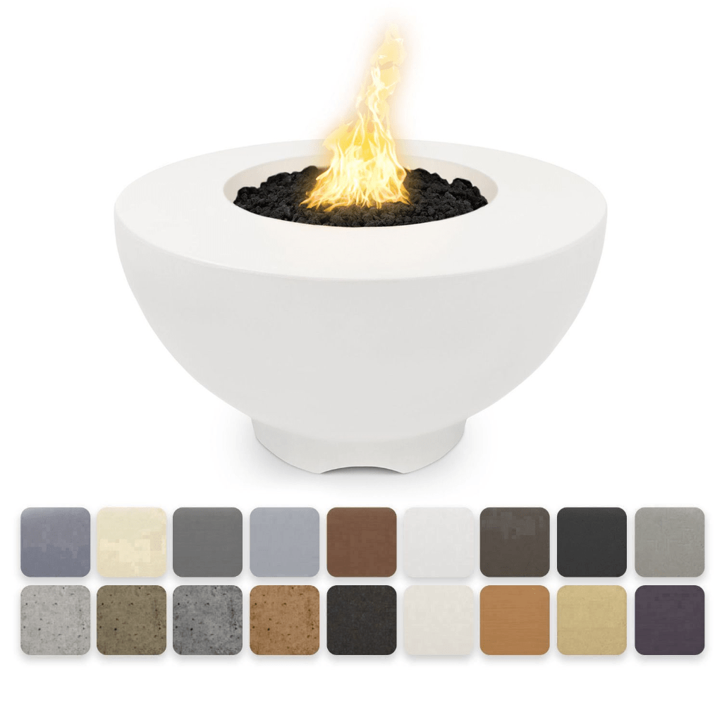 The Outdoor Plus 37" Sienna GFRC Concrete Round Liquid Propane Fire Pit