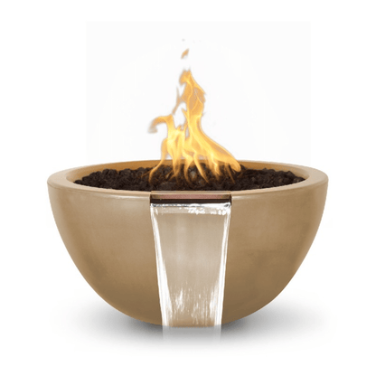 The Outdoor Plus 38" Luna GFRC Concrete Round Fire & Water Bowl