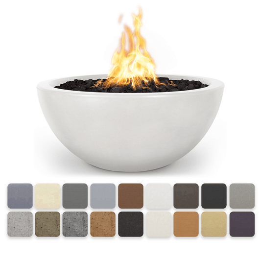 The Outdoor Plus 38" Luna GFRC Concrete Round Liquid Propane Fire Pit