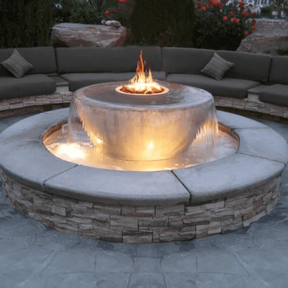 The Outdoor Plus 38" Sedona GFRC 360 Degree Spill Round Fire and Water Bowl
