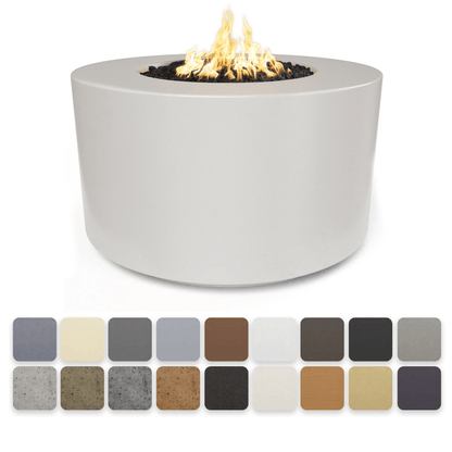 The Outdoor Plus 42" Chat Height Florence GFRC Concrete Round Liquid Propane Fire Pit