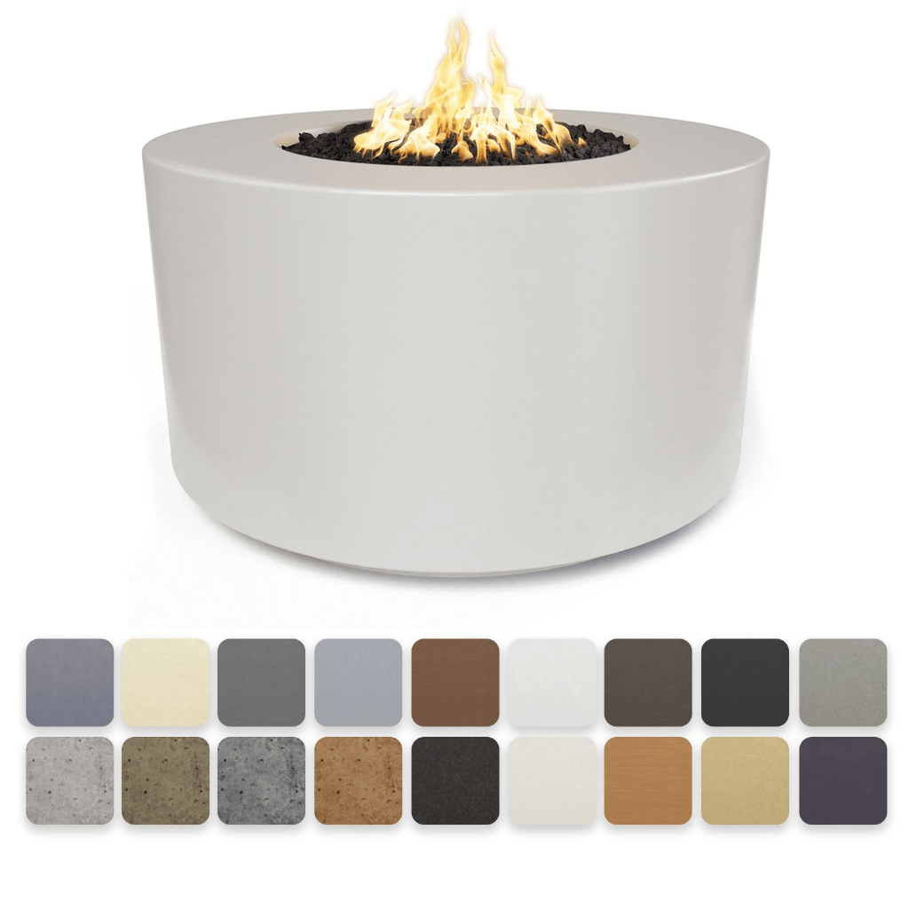 The Outdoor Plus 42" Chat Height Florence GFRC Concrete Round Natural Gas Fire Pit