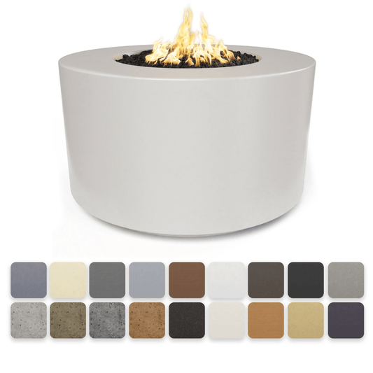 The Outdoor Plus 42" Chat Height Florence GFRC Concrete Round Natural Gas Fire Pit