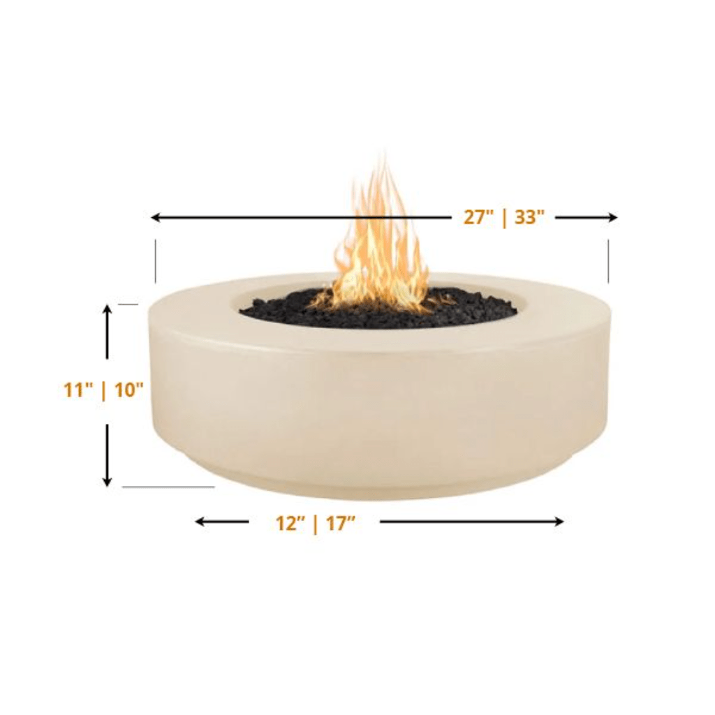 The Outdoor Plus 42" Occasional Height Florence GFRC Concrete Round Liquid Propane Fire Pit