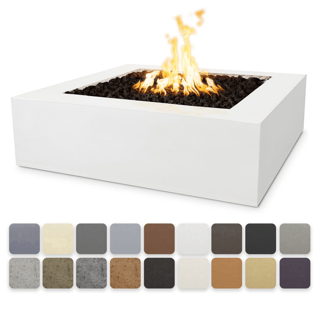 The Outdoor Plus 42" Quad GFRC Concrete Square Liquid Propane Fire Pit