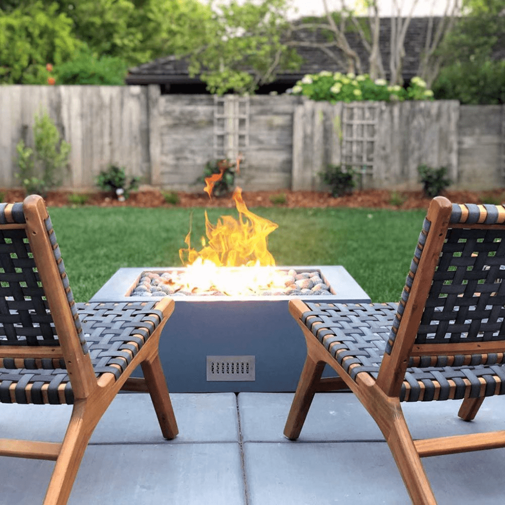 The Outdoor Plus 42" Quad GFRC Concrete Square Natural Gas Fire Pit