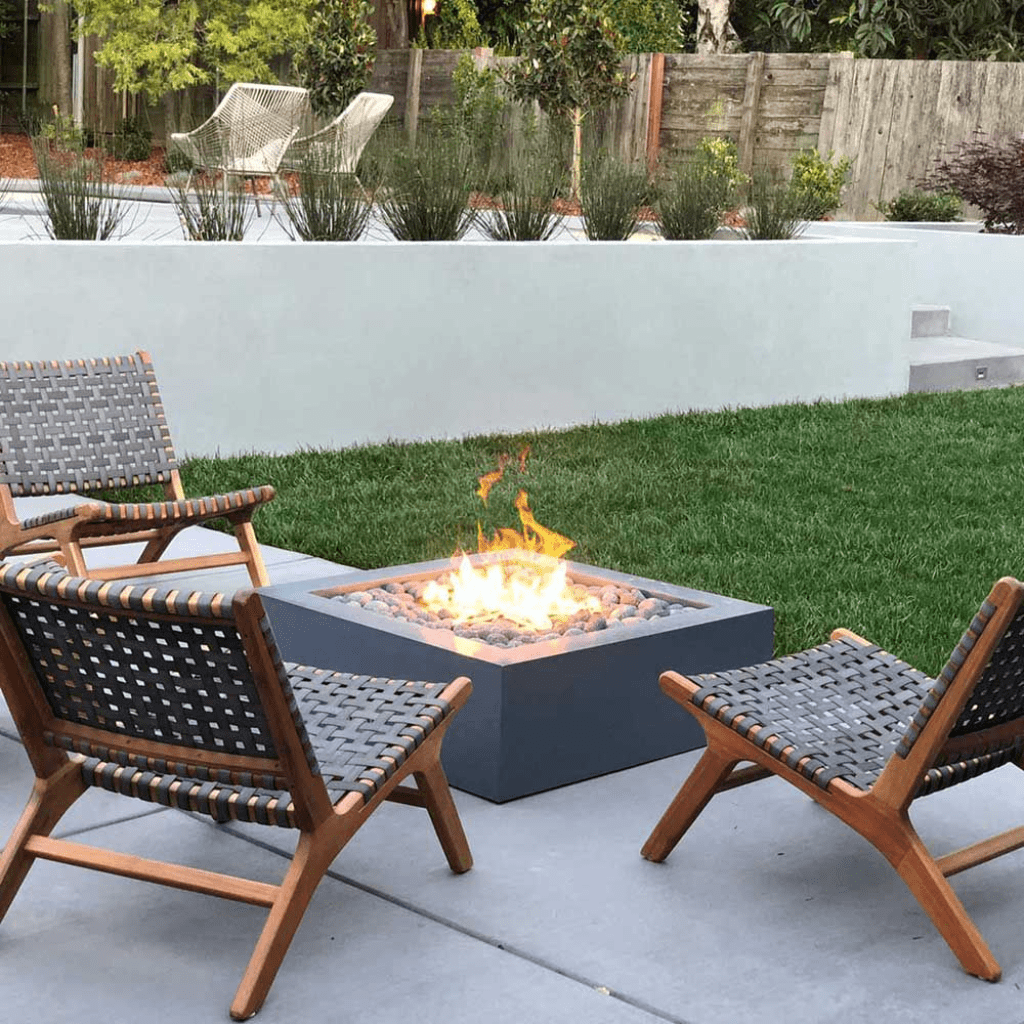 The Outdoor Plus 42" Quad GFRC Concrete Square Natural Gas Fire Pit