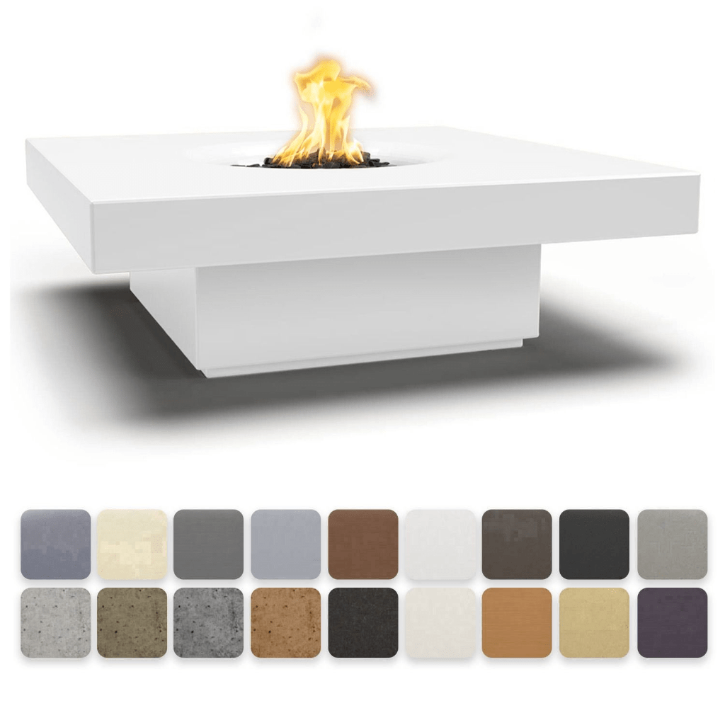The Outdoor Plus 48" Balboa GFRC Concrete Square Liquid Propane Fire Pit Table