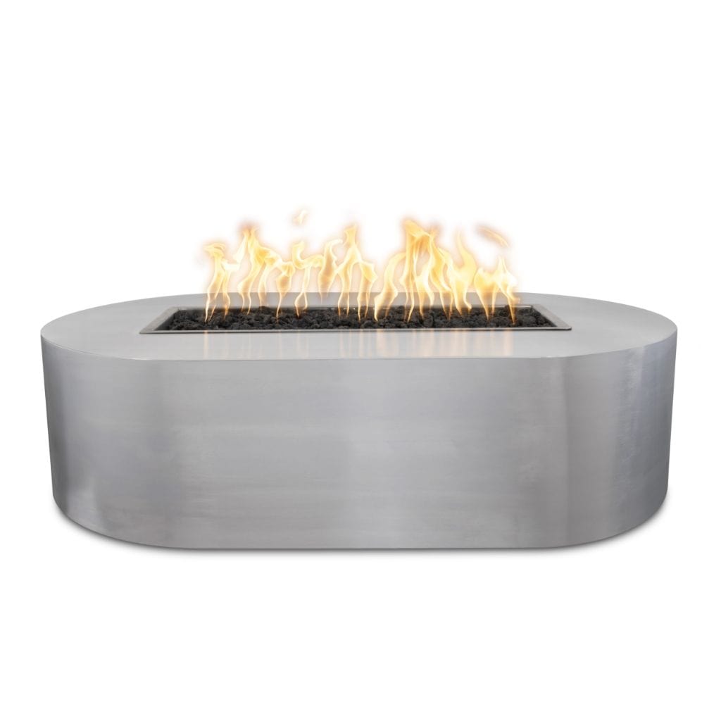 The Outdoor Plus 48" Bispo Copper & Corten Steel & Stainless Steel Rectangle Fire Pit