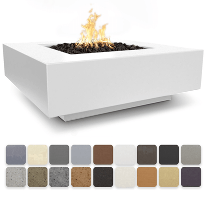 The Outdoor Plus 48" Cabo GFRC Concrete Square Liquid Propane Fire Pit