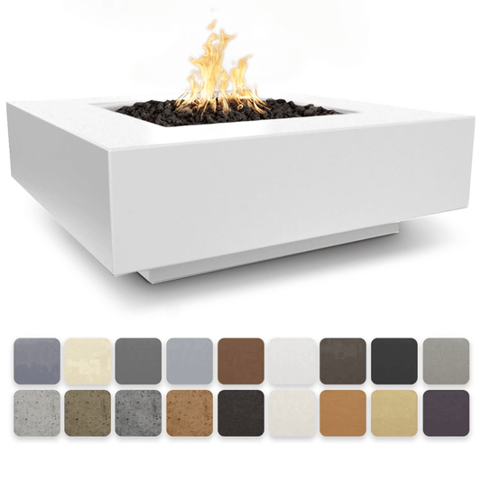 The Outdoor Plus 48" Cabo GFRC Concrete Square Liquid Propane Fire Pit