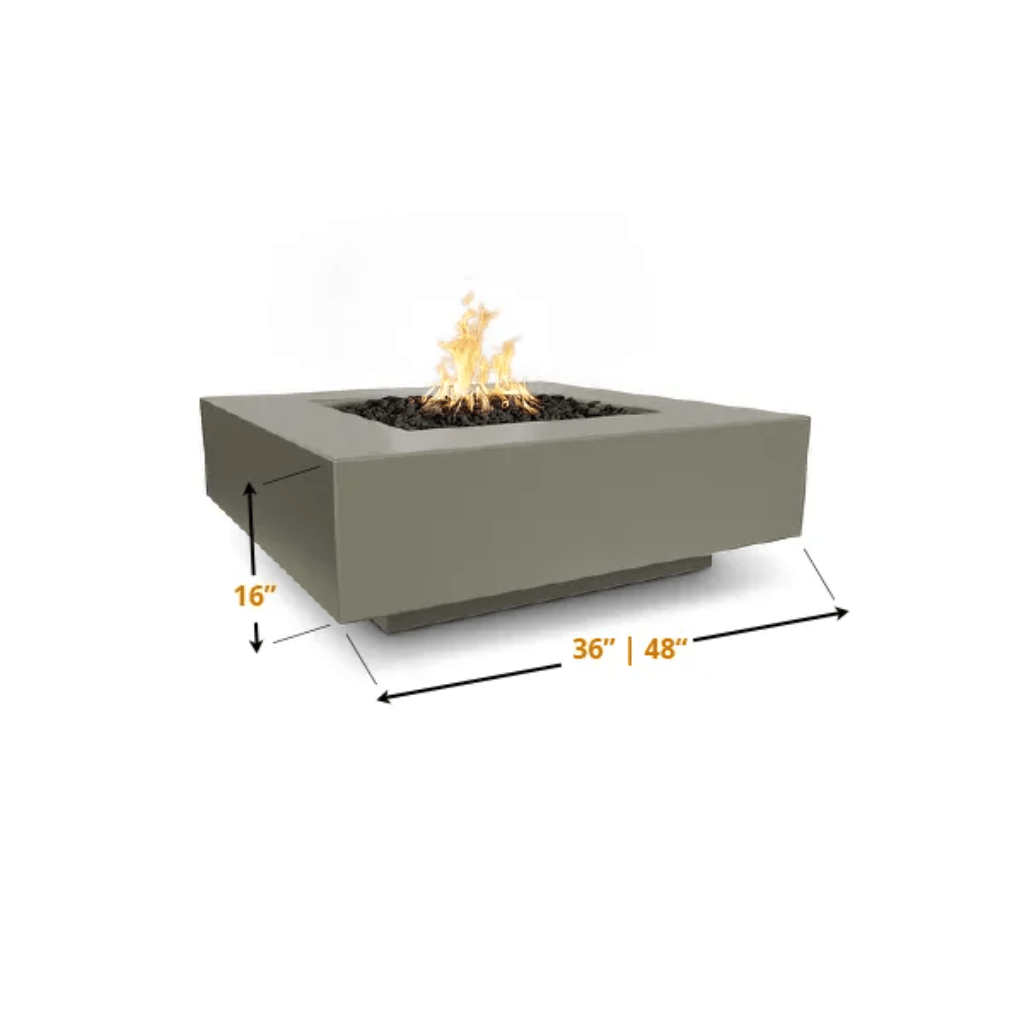 The Outdoor Plus 48" Cabo GFRC Concrete Square Natural Gas Fire Pit