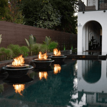 The Outdoor Plus 48" Cazo GFRC Concrete 360 Degree Spill Round Fire and Water Bowl