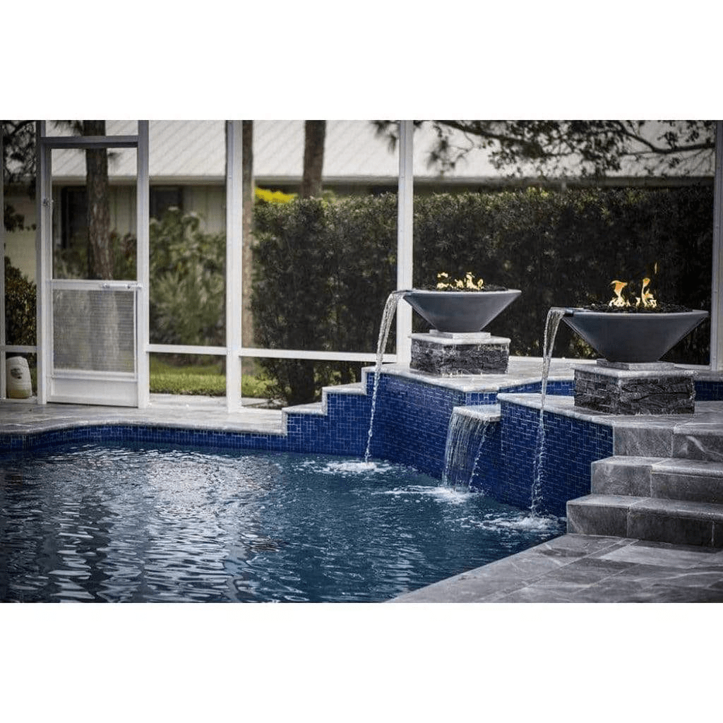 The Outdoor Plus 48" Cazo GFRC Concrete Round Fire and Water Bowl