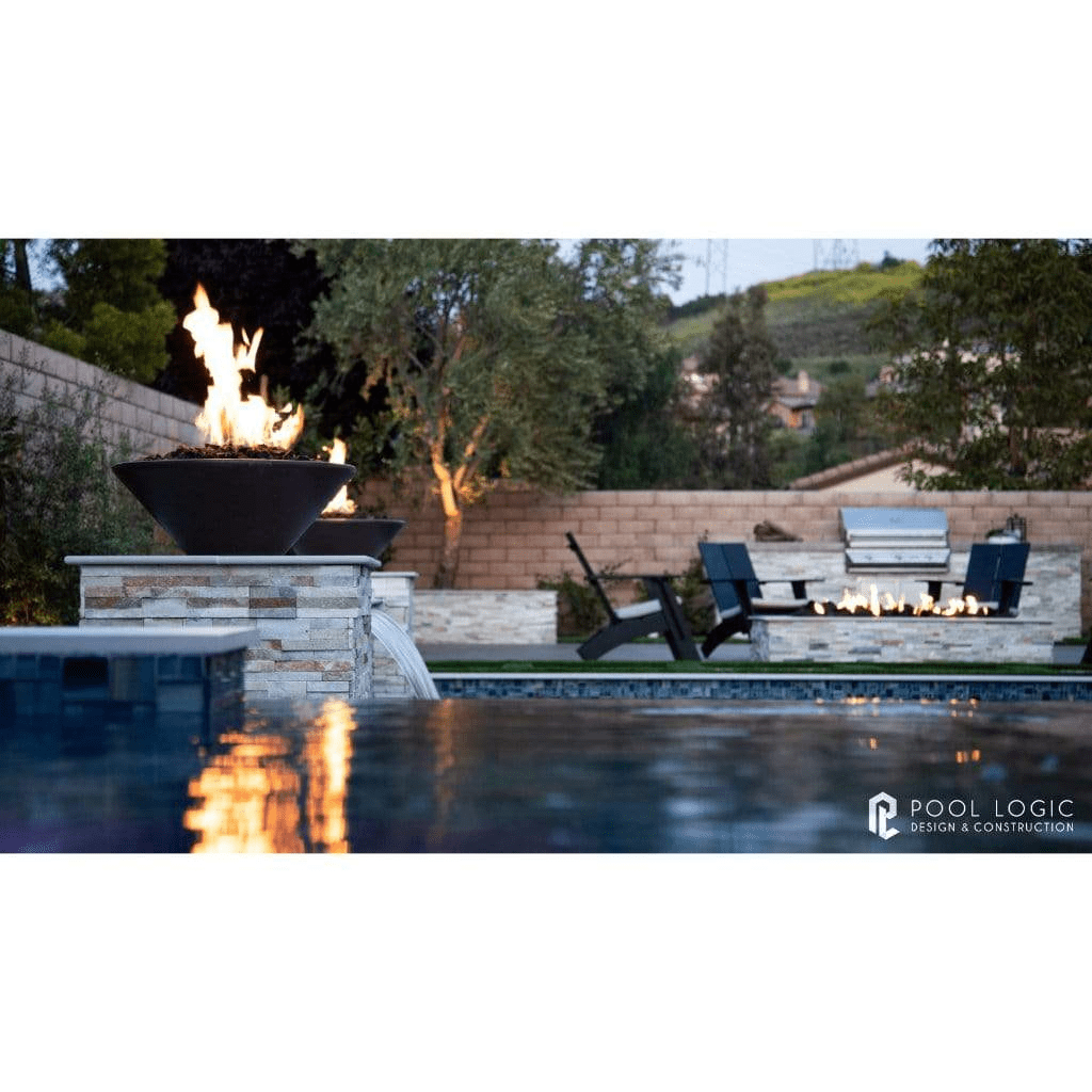 The Outdoor Plus 48" Cazo GFRC Concrete Round Fire and Water Bowl