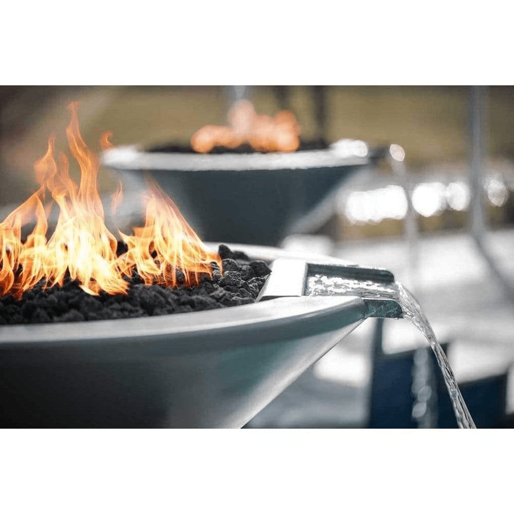 The Outdoor Plus 48" Cazo GFRC Concrete Round Fire and Water Bowl