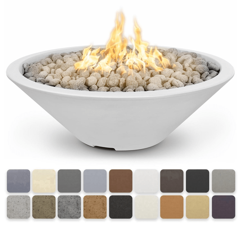 The Outdoor Plus 48" Cazo Narrow Ledge GFRC Concrete Round Liquid Propane Fire Pit