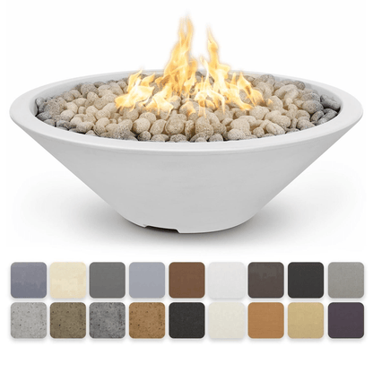 The Outdoor Plus 48" Cazo Narrow Ledge GFRC Concrete Round Liquid Propane Fire Pit