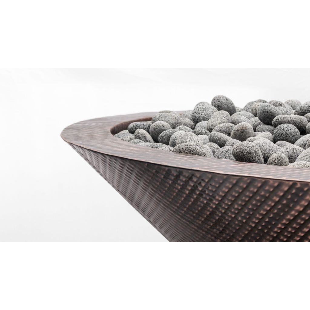 The Outdoor Plus 48" Cazo Narrow Ledge Hammered Copper Round Fire Pit