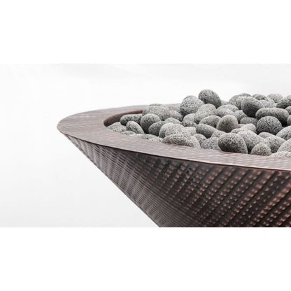 The Outdoor Plus 48" Cazo Narrow Ledge Hammered Copper Round Fire Pit