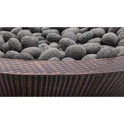 The Outdoor Plus 48" Cazo Narrow Ledge Hammered Copper Round Fire Pit