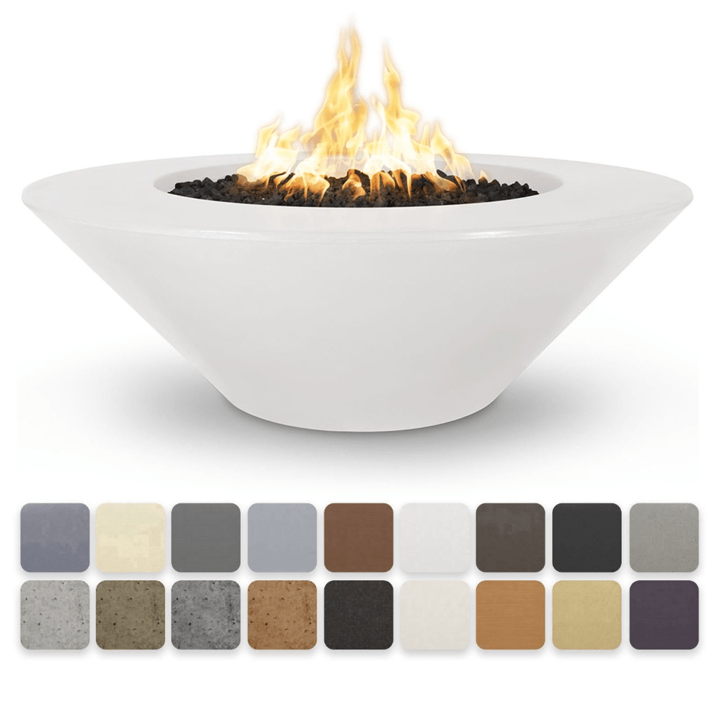 The Outdoor Plus 48" Cazo Wide Ledge GFRC Concrete Round Liquid Propane Fire Pit