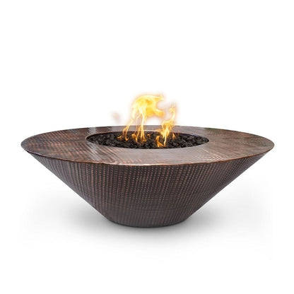 The Outdoor Plus 48" Cazo Wide Ledge Hammered Copper Round Fire Pit