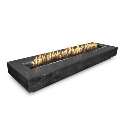 The Outdoor Plus 48" Coronado GFRC Wood Grain Concrete Rectangle Gas Fire Pit