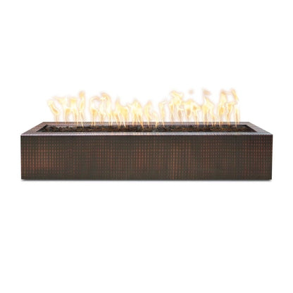 The Outdoor Plus 48" Eaves Copper & Corten Steel & Stainless Steel Rectangle Fire Pit