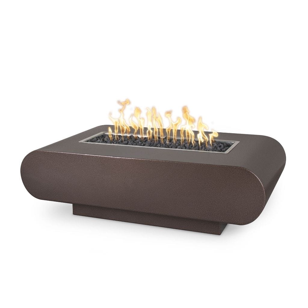The Outdoor Plus 48" La Jolla Powder Coated Steel Rectangle Fire Pit Table