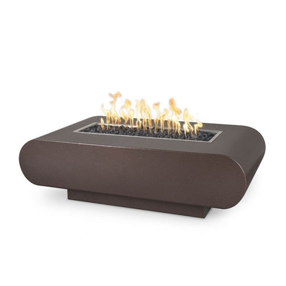 The Outdoor Plus 48" La Jolla Powder Coated Steel Rectangle Fire Pit Table