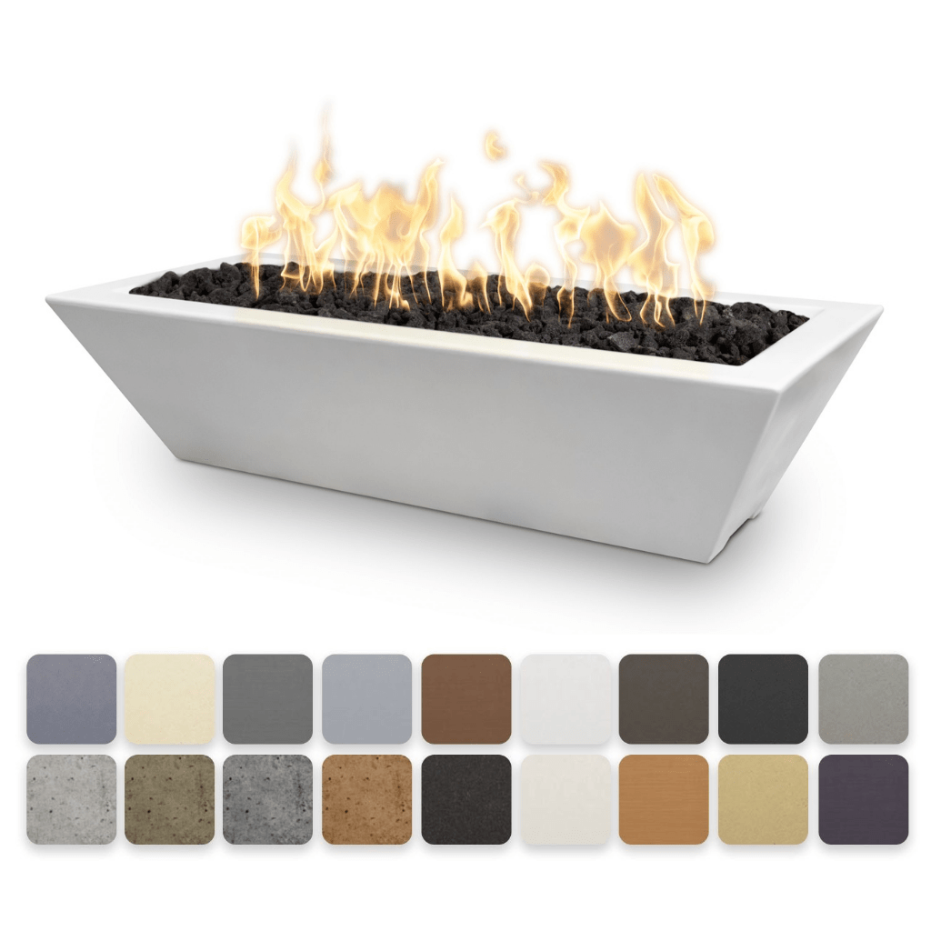 The Outdoor Plus 48" Linear Maya GFRC Concrete Fire Bowl