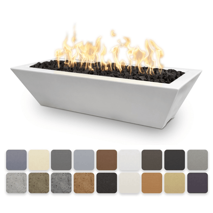 The Outdoor Plus 48" Linear Maya GFRC Concrete Fire Bowl