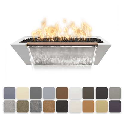 The Outdoor Plus 48" Linear Maya GFRC Concrete Fire & Water Bowl