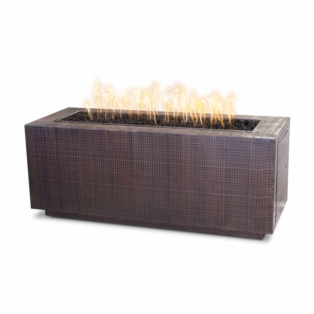 The Outdoor Plus 48" Pismo Copper & Corten Steel & Stainless Steel Rectangle Fire Pit