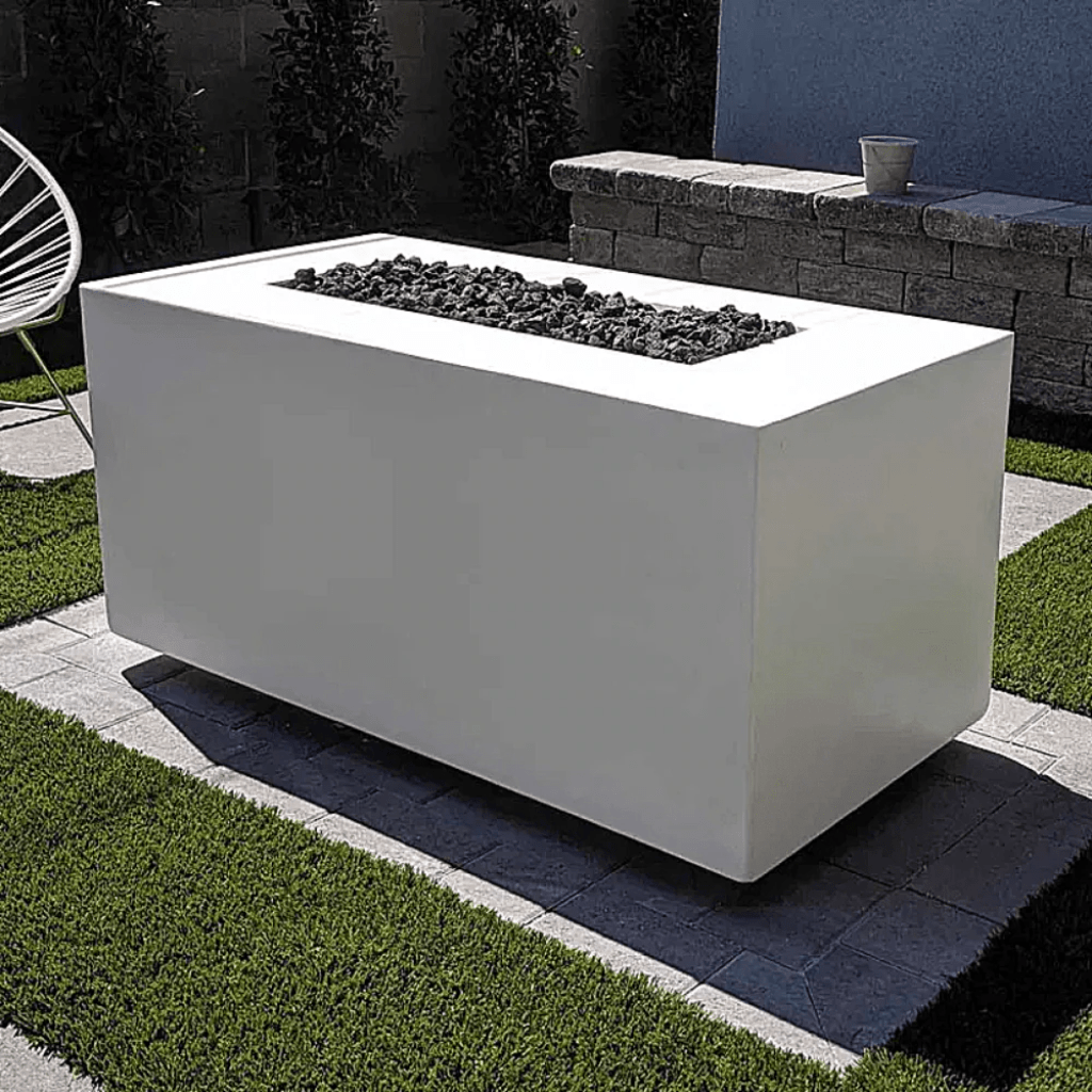 The Outdoor Plus 48" Pismo GFRC Concrete Rectangle Liquid Propane Fire Pit