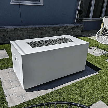 The Outdoor Plus 48" Pismo GFRC Concrete Rectangle Liquid Propane Fire Pit