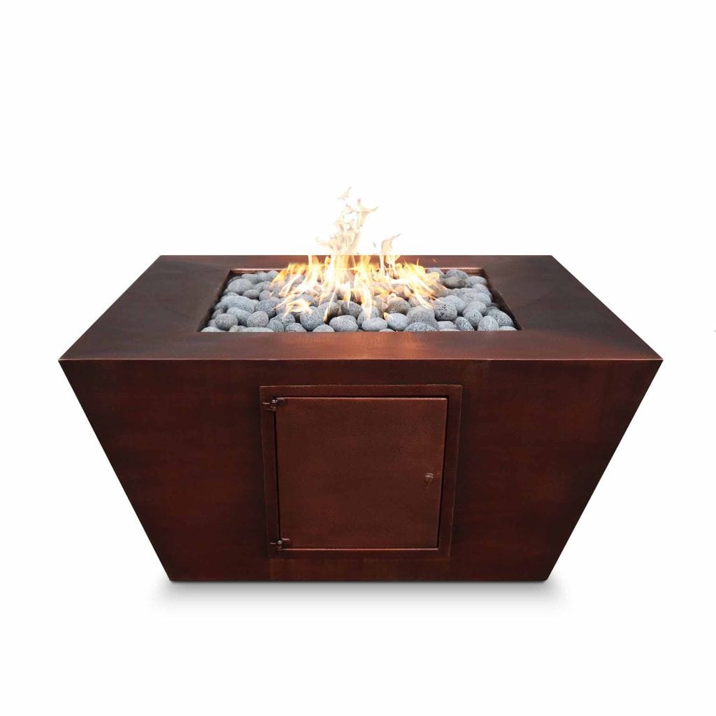 The Outdoor Plus 48" Redan Hammered Copper Square Fire Pit
