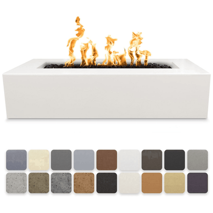 The Outdoor Plus 48" Regal GFRC Concrete Rectangle Liquid Propane Fire Pit Table
