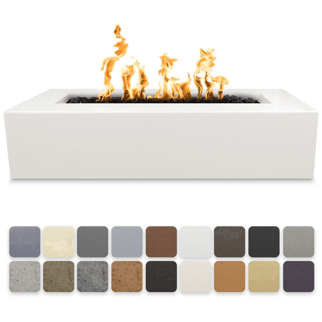 The Outdoor Plus 48" Regal GFRC Concrete Rectangle Natural Gas Fire Pit Table