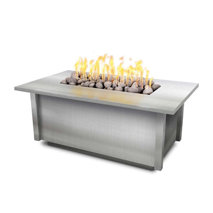 The Outdoor Plus 48" Salinas Copper & Corten Steel & Stainless Steel Rectangle Fire Pit Table