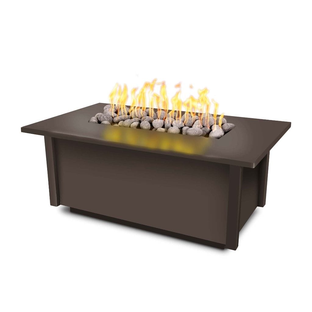 The Outdoor Plus 48" Salinas Powder Coated Steel Rectangle Fire Pit Table