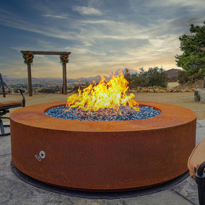 The Outdoor Plus 48" Unity Copper & Corten Steel & Stainless Steel Round Fire Pit - 18" Tall