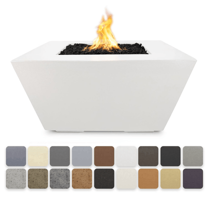 The Outdoor Plus 50" Redan GFRC Concrete Square Liquid Propane Fire Pit