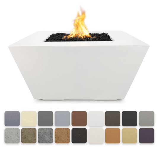The Outdoor Plus 50" Redan GFRC Concrete Square Liquid Propane Fire Pit