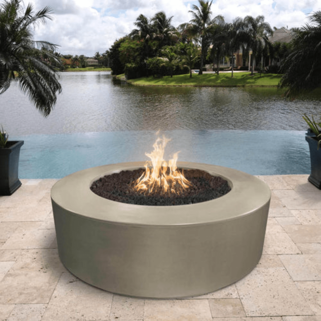 The Outdoor Plus 54" Florence GFRC Concrete Round Natural Gas Fire Pit