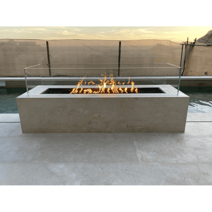 The Outdoor Plus 56" Cabo Linear GFRC Concrete Rectangle Natural Gas Fire Pit