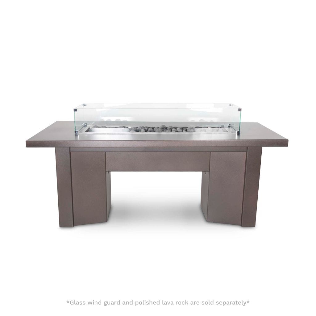 The Outdoor Plus 60" Alameda Linear Powder Coated Rectangle Fire Pit Table