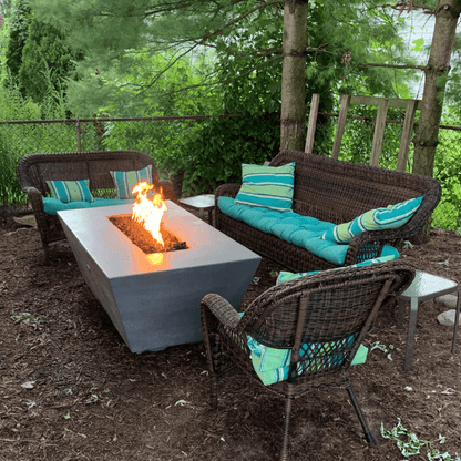 The Outdoor Plus 60" Angelus GFRC Concrete Rectangle Liquid Propane Fire Pit