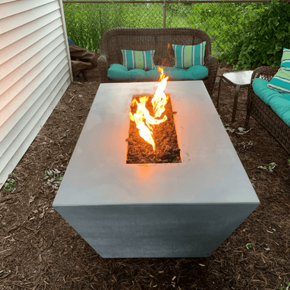 The Outdoor Plus 60" Angelus GFRC Concrete Rectangle Natural Gas Fire Pit